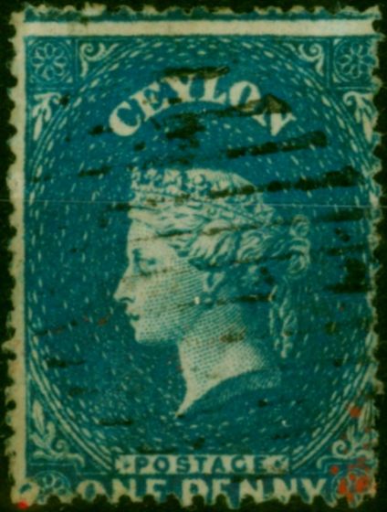 Ceylon 1861 1d Light Blue SG19 Fine Used  Queen Victoria (1840-1901) Valuable Stamps