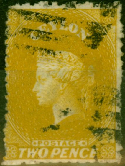 Valuable Postage Stamp Ceylon 1867 2d Ochre SG64 Good Used