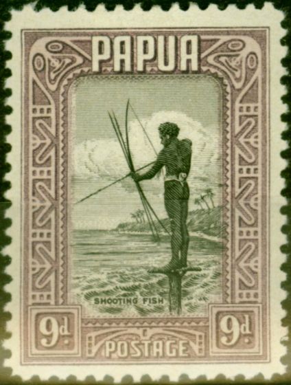 Valuable Postage Stamp from Papua 1932 9d Black & Violet SG138 Fine Mtd Mint Stamp