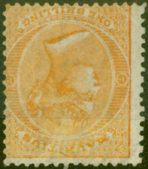 Collectible Postage Stamp from Mauritius 1872 1s Orange SG70w Wmk Inverted Ave Mtd Mint Scarce