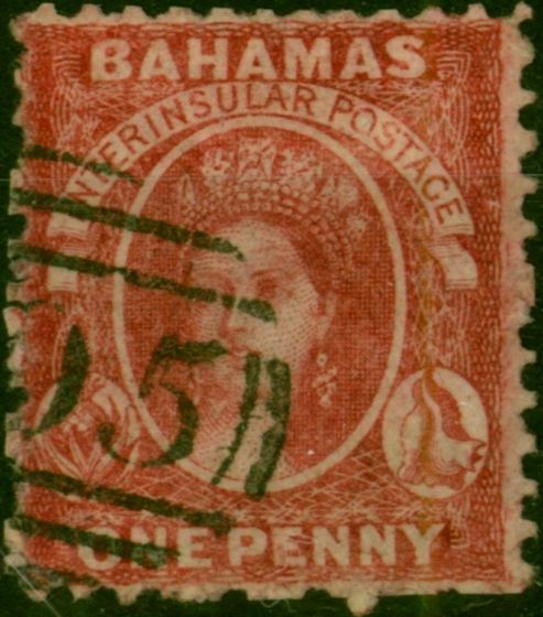 Bahamas 1862 1d Carmine-Lake SG8 V.F.U . Queen Victoria (1840-1901) Used Stamps