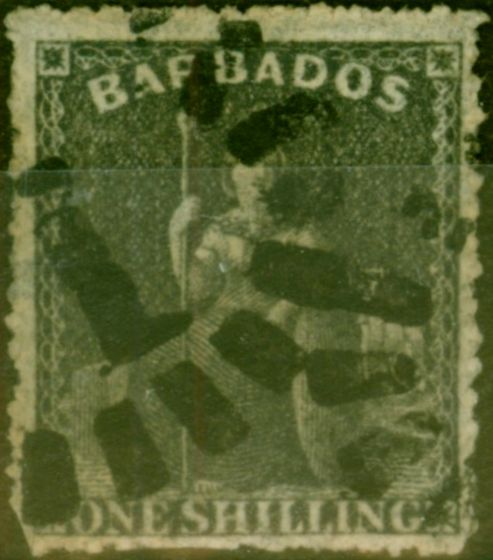 Old Postage Stamp from Barbados 1870 1s Black SG47 Fine Used