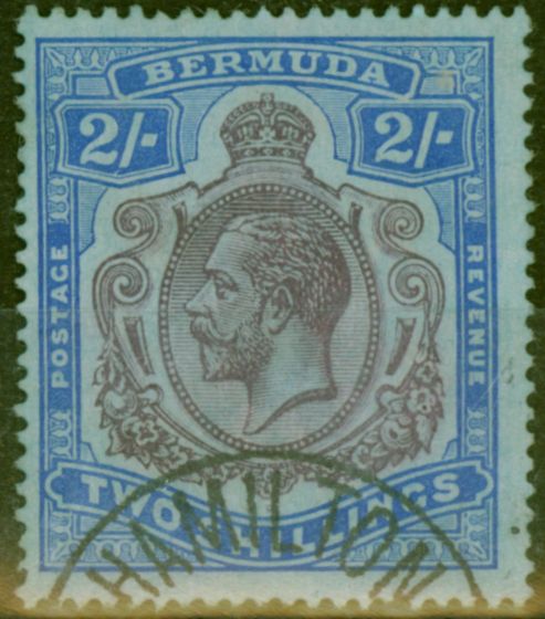 Collectible Postage Stamp from Bermuda 1920 2s Purple & Blue-Blue SG51b Very Fine Used