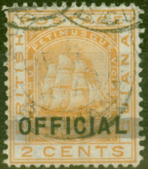 Collectible Postage Stamp from British Guiana 1878 2c Orange SG140 Fine Used