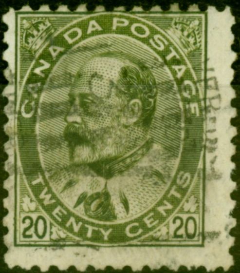 Collectible Postage Stamp from Canada 1904 20c Deep Olive-Green SG186 Good Used