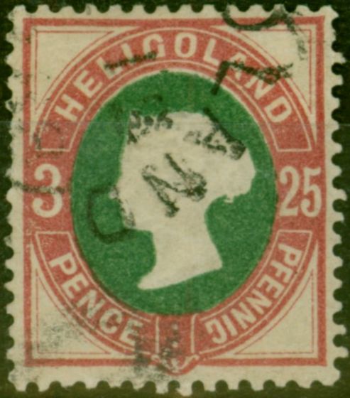 Valuable Postage Stamp Heligoland 1875 25pf Deep Green & Rose SG16 Fine Used