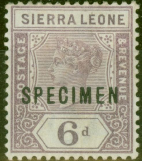 Collectible Postage Stamp from Sierra Leone 1897 6d Dull Mauve Specimen SG49s Mtd Mint