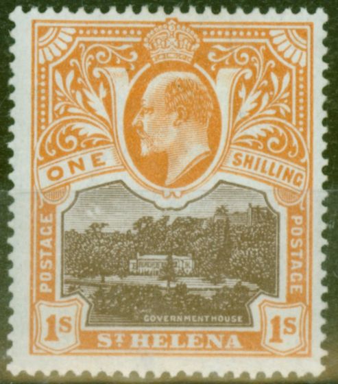 Old Postage Stamp from St Helena 1903 1s Brown & Brown-Orange SG59 V.F Very Lightly Mtd Mint