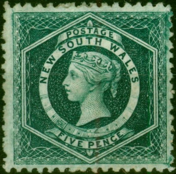 N.S.W 1885 5d Blue-Green SG233d P.11 x 12 Fine MM. Queen Victoria (1840-1901) Mint Stamps