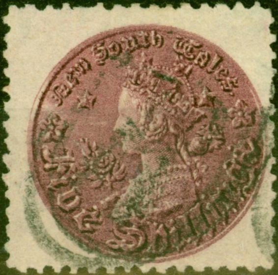 Old Postage Stamp from New South Wales 1888 5s Rose-Lilac SG181 P.11 Fine Used