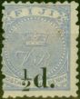 Valuable Postage Stamp Fiji 1892 1/2d on 1d Dull Blue SG72 Good Mounted Mint