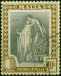 Malta 1922 10s Slate-Grey & Brown SG138 V.F.U. King George V (1910-1936) Used Stamps