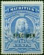 Mauritius 1899 15c Ultramarine Specimen SG136s Fine & Fresh MM . Queen Victoria (1840-1901) Mint Stamps
