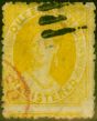 Old Postage Stamp from Queensland 1864 Registered (6d) Orange-Yellow SG49 Fine Used