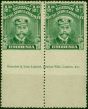 Rhodesia 1913 1/2d Dull Dp Grn SG187Var Imperf Between Stamp & Margin Fine MM Imprint Pair . King George V (1910-1936) Mint Stamps
