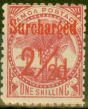 Rare Postage Stamp from Samoa 1898 2 1/2d on 1s Dull Rose-Carmine SG85 Fine Mtd Mint (4)
