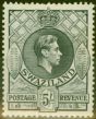 Rare Postage Stamp from Swaziland 1943 5s Slate SG37a Fine Very Lightly Mint