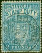 Old Postage Stamp Victoria 1888 £2 Blue SG276a Fine Used C.T.O