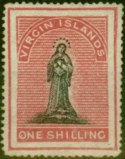 Valuable Postage Stamp Virgin Islands 1868 1s Black & Rose-Carmine SG21 Fine VLMM (2)