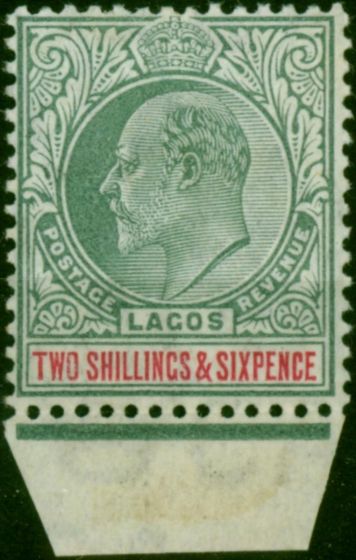 Lagos 1906 2s6d Green & Carmine SG61a Chalk Fine LMM  King Edward VII (1902-1910) Old Stamps