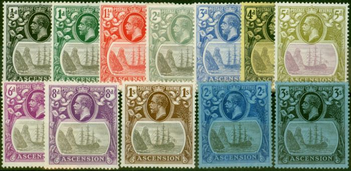 Valuable Postage Stamp Ascension 1924-33 Set of 12 SG10-20 Fine LMM