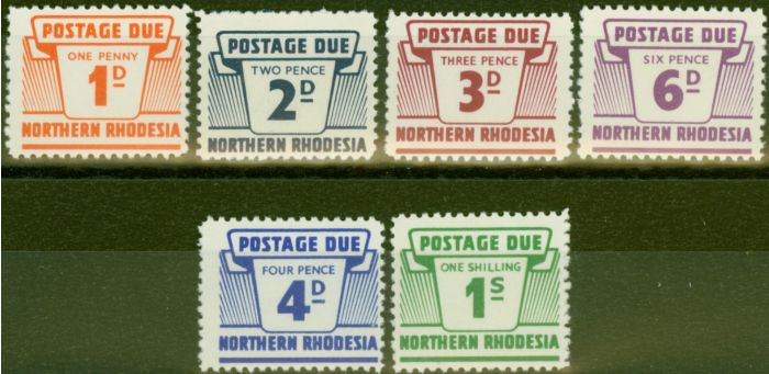 Rare Postage Stamp from Northern Rhodesia 1963 Postage Due set of 6 SGD5-D10 V.F MNH
