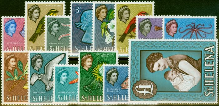 Collectible Postage Stamp St Helena 1961 Set of 14 SG176-189 Very Fine MNH
