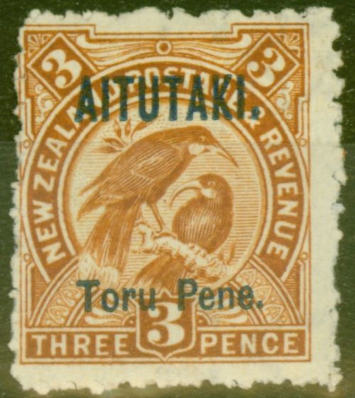 Collectible Postage Stamp from Aitutaki 1903 3d Yellow-Brown SG5 Fine Mtd Mint