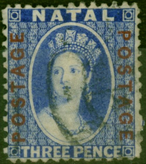 Rare Postage Stamp Natal 1872 3d Bright Blue SG61 Fine Used (2)