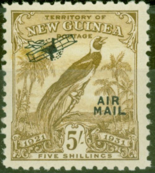 Collectible Postage Stamp from New Guinea 1931 5s Olive-Brown SG174 Fine MNH