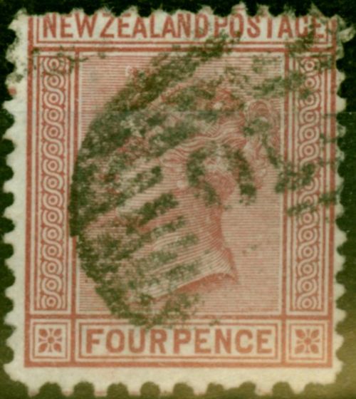 Old Postage Stamp from New Zealand 1874 4d Maroon SG162 Perf Comp 12 1/2 & 10 Fine Used