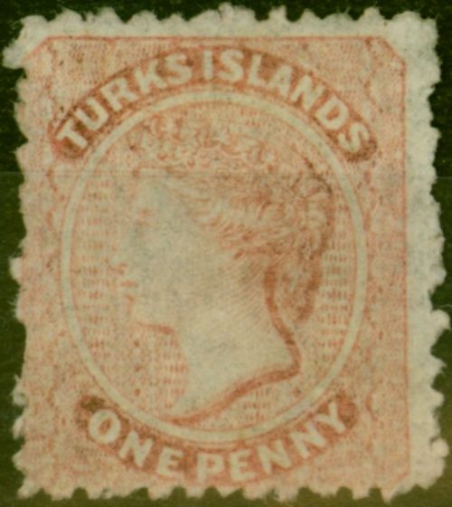 Collectible Postage Stamp Turks Islands 1867 1d Dull Rose SG1 Good Unused