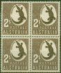 Collectible Postage Stamp from Australia 1956 2s Chocolate SG224f No Wmk V.F MNH Block of 4