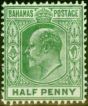 Collectible Postage Stamp from Bahamas 1906 1/2d Pale Green SG71 V.F Very Lightly Mtd Mint