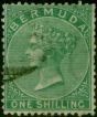 Collectible Postage Stamp Bermuda 1865 1s Green SG8 Fine Used
