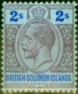 Rare Postage Stamp from British Solomon Is 1914 2s Purple & Blue-Blue SG34 Fine Lightly Mtd Mint