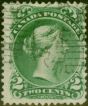 Old Postage Stamp Canada 1868 2c Deep Green SG57 Fine Used