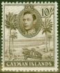 Rare Postage Stamp from Cayman Islands 1938 10s Chocolate SG126 P.11.5 x 13 Fine Mtd Mint