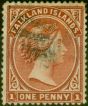 Collectible Postage Stamp Falkland Islands 1891 1d Orange-Red Brown SG18 Fine Used