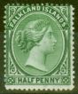 Collectible Postage Stamp from Falkland Islands 1892 1/2d Green SG16 Fine & Fresh Mtd Mint