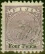 Valuable Postage Stamp Fiji 1888 4d on 2d Dull Purple SG43 Type B Good Used