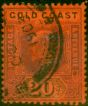 Valuable Postage Stamp from Gold Coast 1902 20s Purple & Black-Red SG48 Good Used