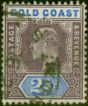 Old Postage Stamp from Gold Coast 1902 2 1/2d Dull Purple & Ultramarine SG41 Fine Used