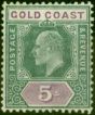 Collectible Postage Stamp from Gold Coast 1902 5s Green & Mauve SG46 Fine Lightly Mtd Mint