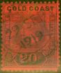 Collectible Postage Stamp from Gold Coast 1913 20s Purple & Black-Red SG84 Ave Used