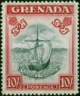 Grenada 1947 10s Blue-Black & Bright Carmine P.14 Wide SG163f V.F MNH (2)  King George VI (1936-1952) Old Stamps
