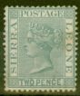 Old Postage Stamp from Sierra Leone 1884 2d Grey SG30 Good Lightly Mtd Mint