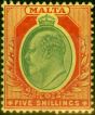 Collectible Postage Stamp from Malta 1911 5s Green & Red-Yellow SG63 Fine Lightly Mtd Mint