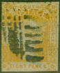 Old Postage Stamp from N.S.W 1853 8d Orange-Yellow SG80 Good Used