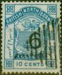 Rare Postage Stamp North Borneo 1891 6c on 10c Blue SG56Var 'Cents' Partially Omitted Fine Used